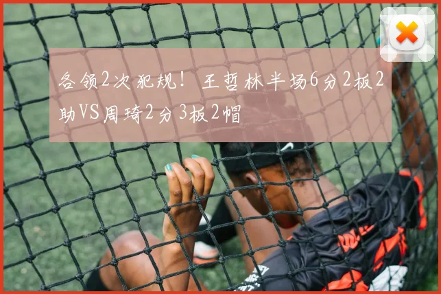 各领2次犯规！王哲林半场6分2板2助VS周琦2分3板2帽